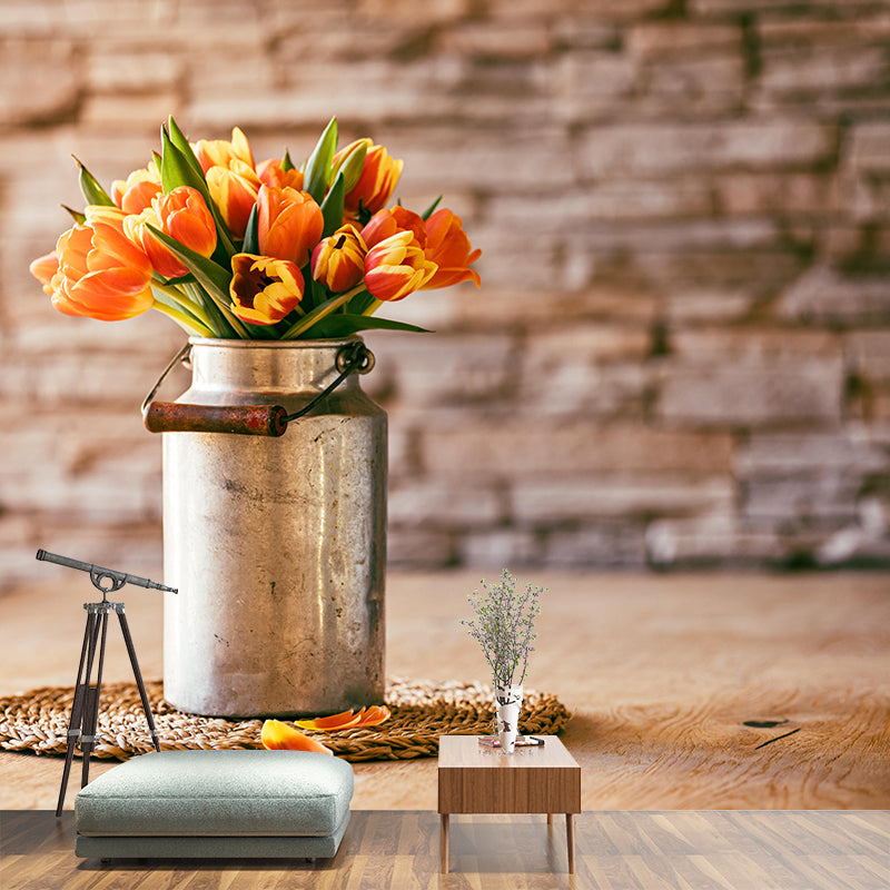 Beautiful Bouquet Mural Wallpaper Environment Friendly for Living Room Decor