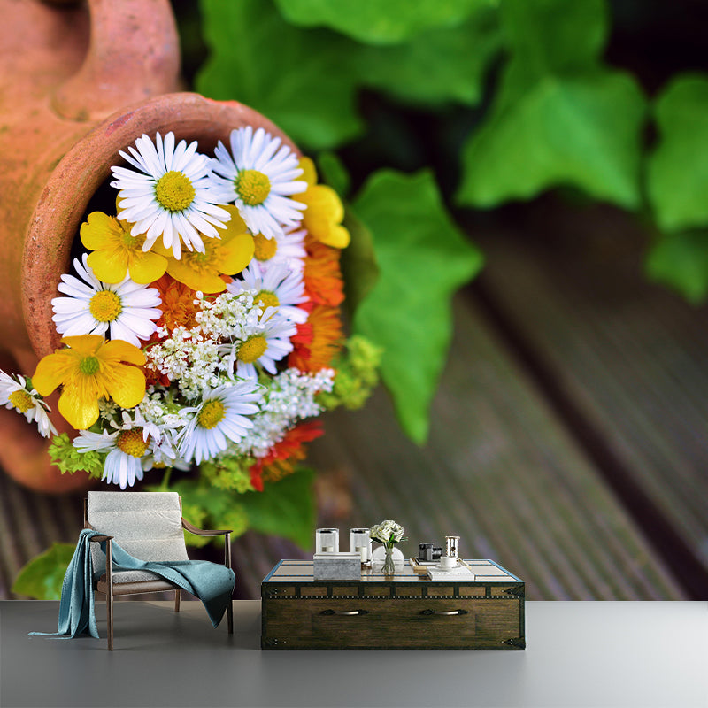 Customized Beautiful Bouquet Mural Horizontal Photography for Sleeping Room Decoration