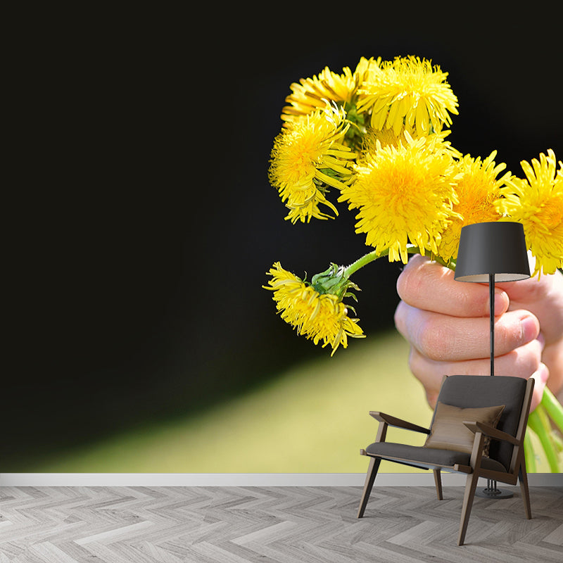 Customized Beautiful Bouquet Mural Horizontal Photography for Sleeping Room Decoration