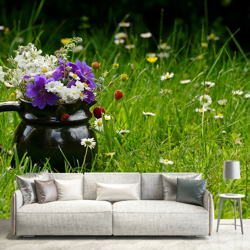 Customized Bouquet Wall Mural Horizontal Photography for Sleeping Room Decoration