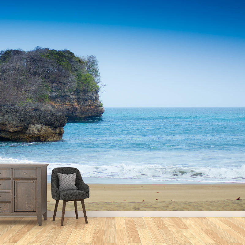 Tropical Beach View Wall Mural for Sleeping Room Home Decor, Made to Measure