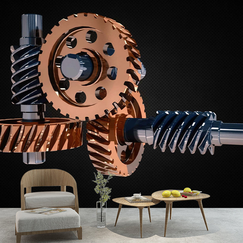 Gear Wall Mural for Sitting Room Industrial Wall Decor, Customized Size Available