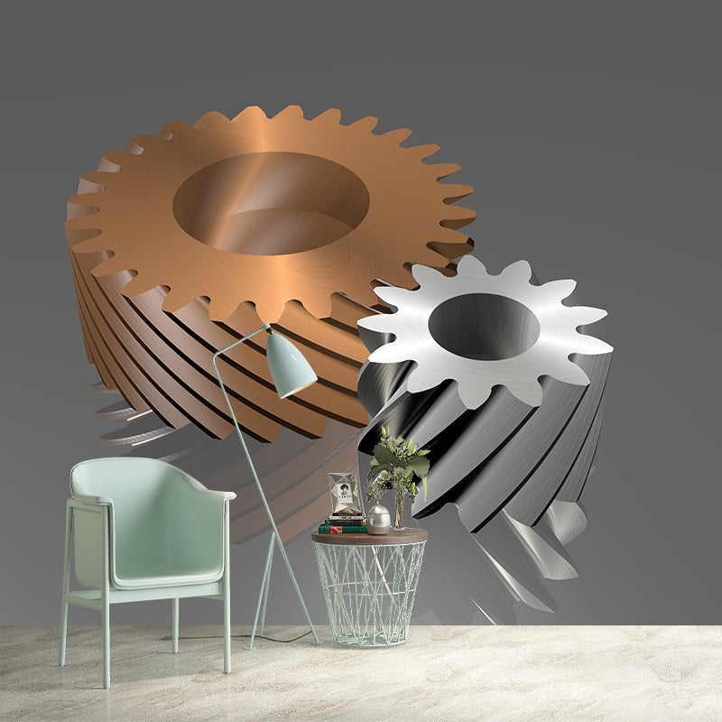 Gear Wall Mural for Sitting Room Industrial Wall Decor, Customized Size Available