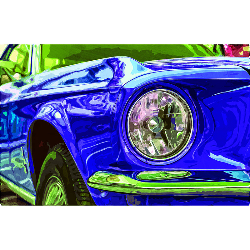 Car Illustration Mural Wallpaper for Boy Bedroom, Stain Resistant, Made to Measure