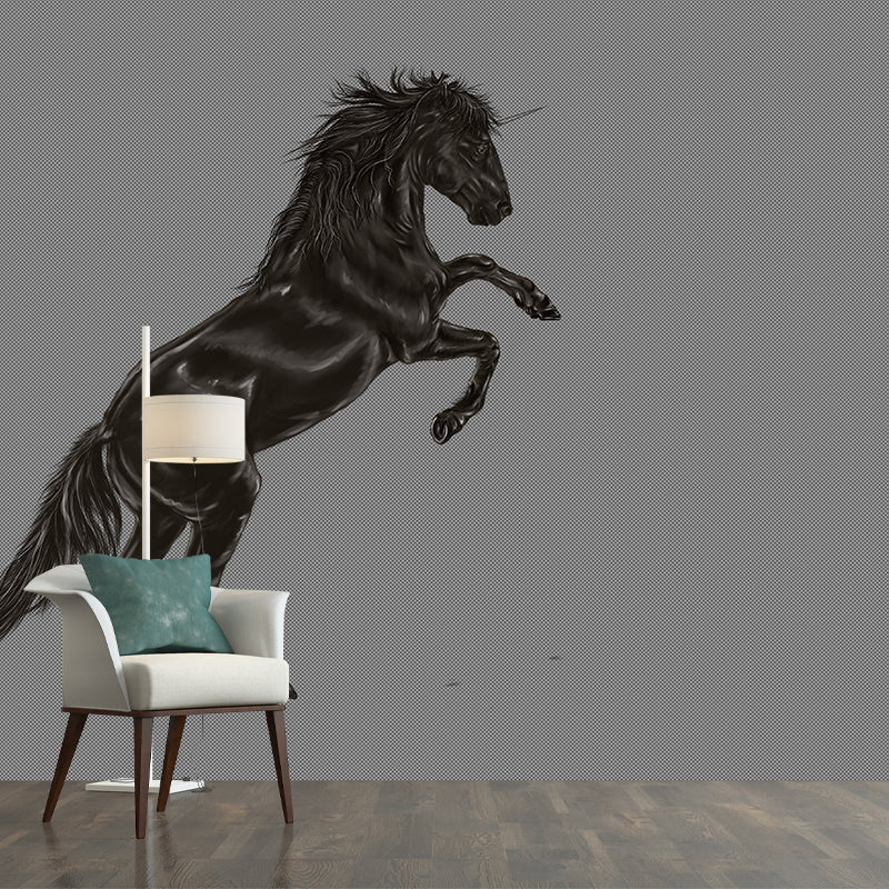Illustration Style Horse Removable Wall Mural for Living Room Bedroom, Waterproofing