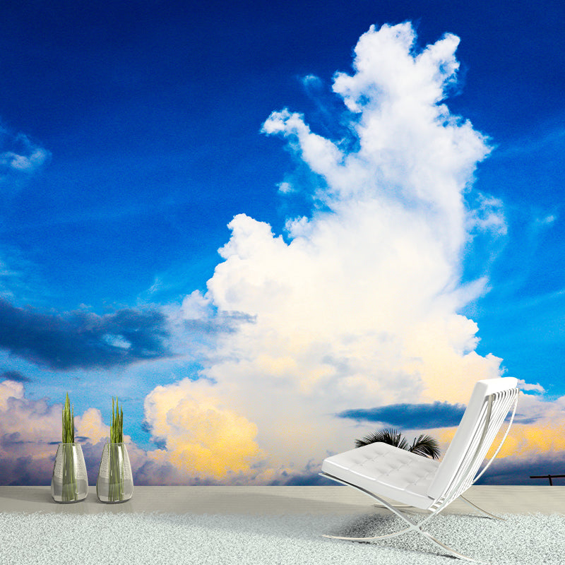 Cloudscape Over Sky Mural Water Resistant Wall Art for Home Decor, Customized Size Available
