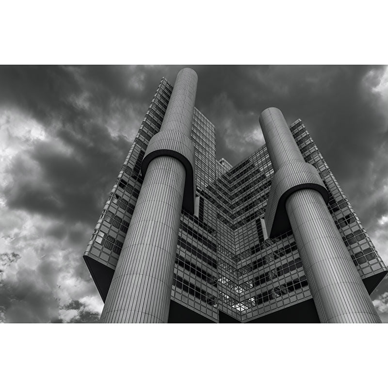 Contemporary Style City Building Mural for Meeting Room, Mildew Resistant