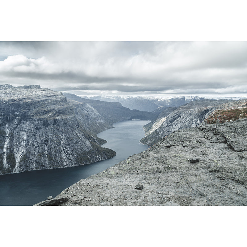 Mountain Scenery Removable Wall Mural for Sitting Room, Mildew Resistant