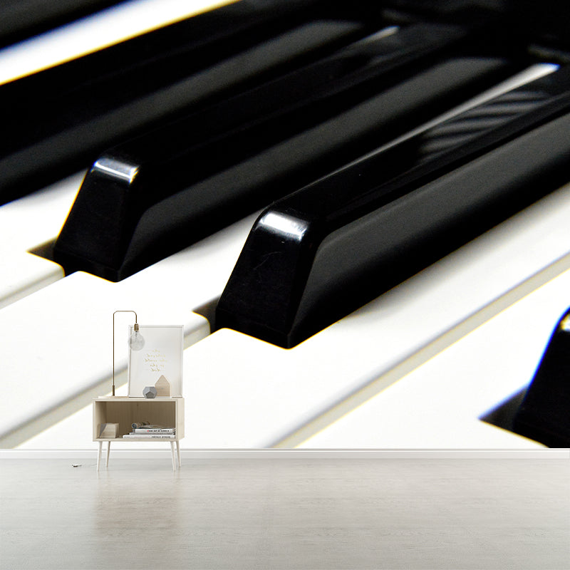 Piano Instrument Wall Mural for Playroom Mildew Resistant Wall Decor, Customized Size Available