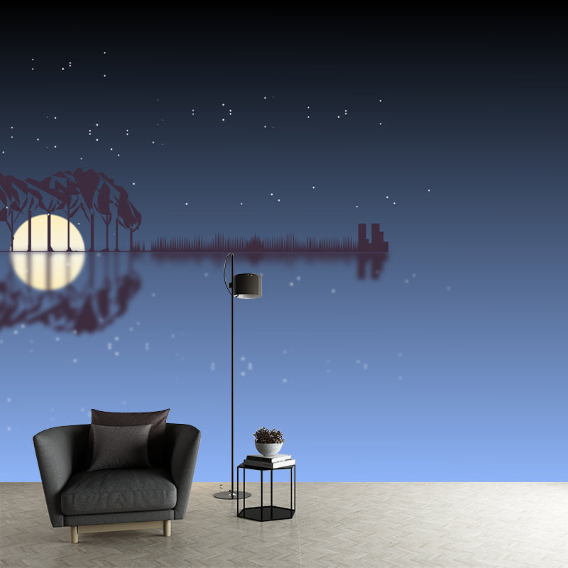 Guitar Musical Instrument Illustration Wall Covering for Sleeping Room, Waterproofing