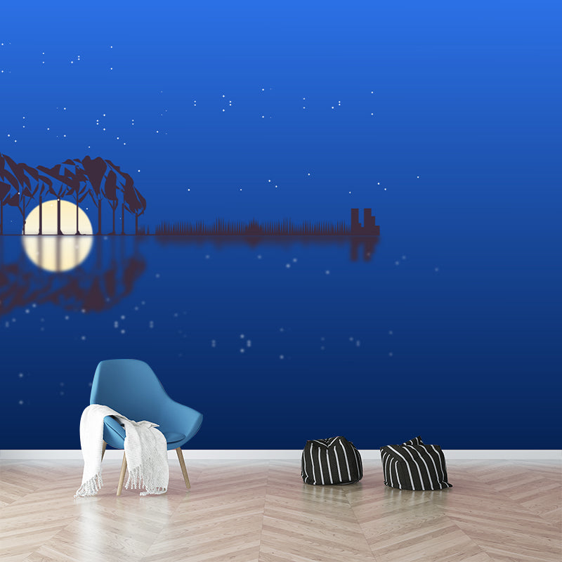Guitar Musical Instrument Illustration Wall Covering for Sleeping Room, Waterproofing