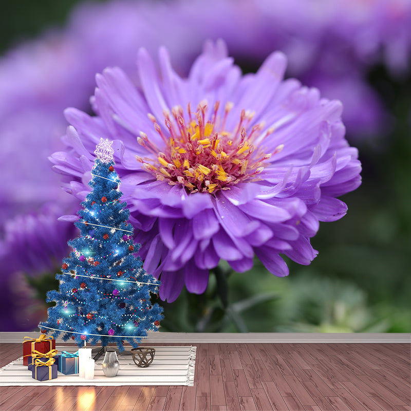 Chrysanthemum Mural Wallpaper Customized Wall Decor for Girls Bedroom, Waterproofing