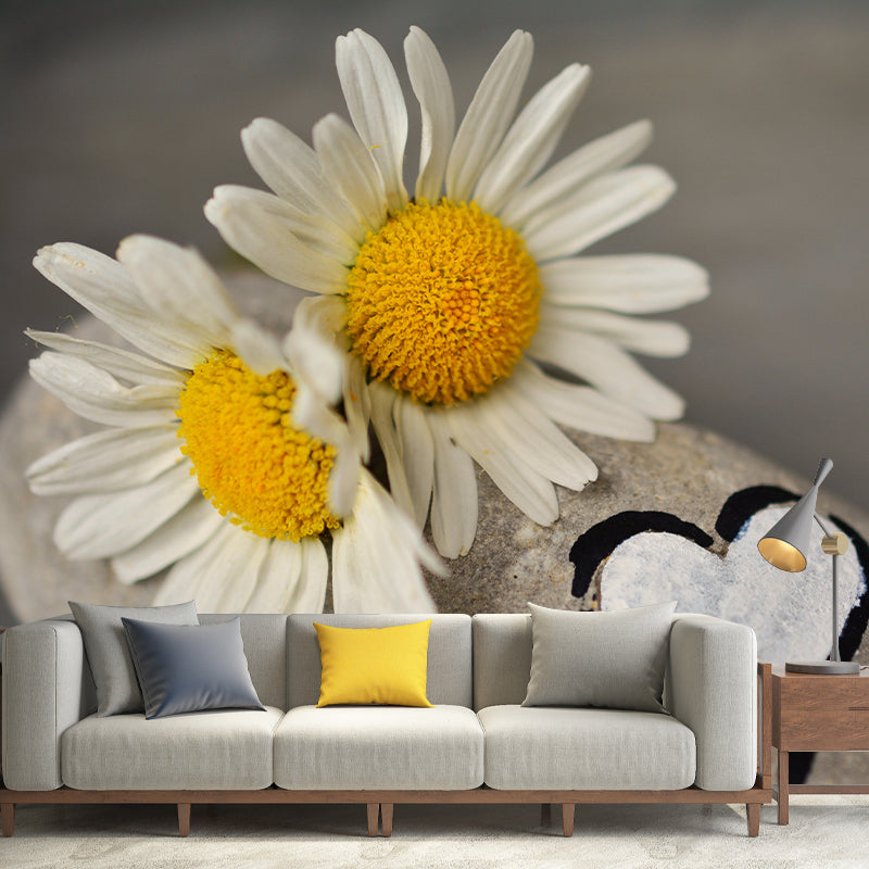 Chrysanthemum Mural Wallpaper Customized Wall Decor for Girls Bedroom, Waterproofing
