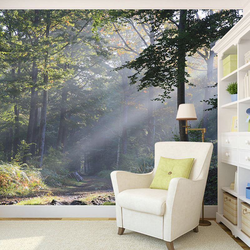 Soft Color Moisture Resistant Forest Mural Wallpaper Wall Covering