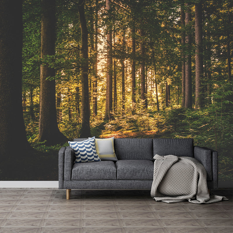 Contemporary Moisture Resistant Forest Mural Wall Covering for Dining Room Home Decor
