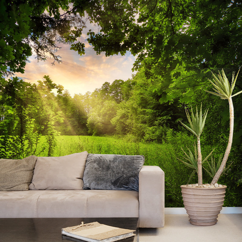 Moisture Resistant Forest Mural Wall Covering for Dining Room Wall Decor