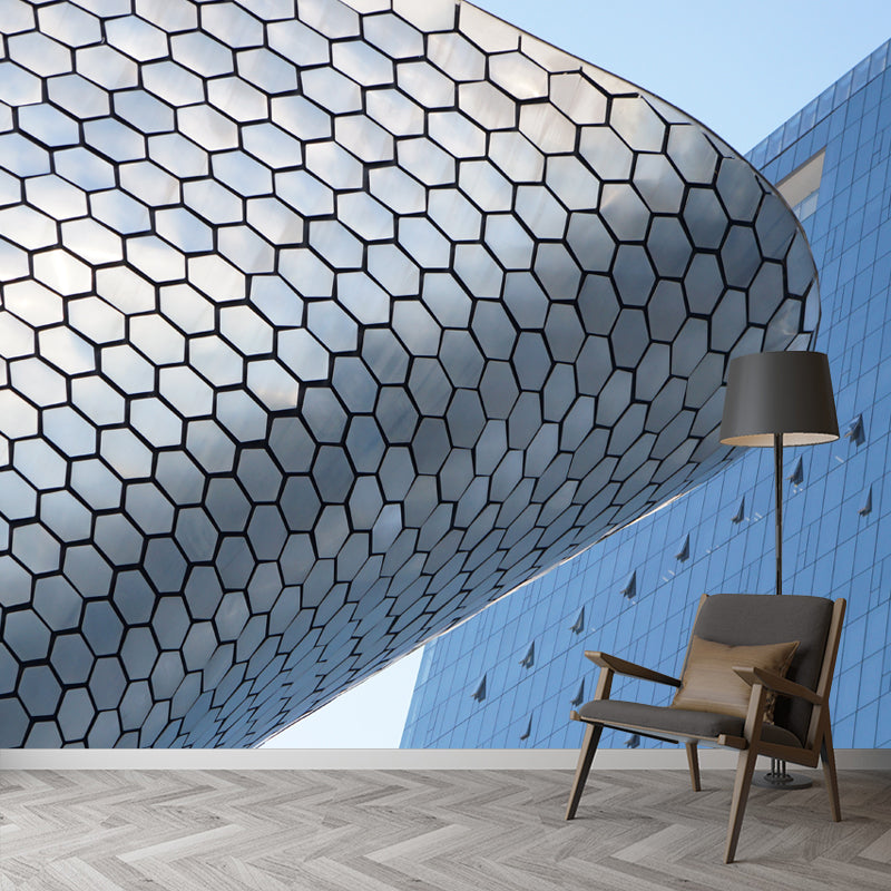 Tall Building Mural Wallpaper for Meeting Room Decoration, Moisture Resistant