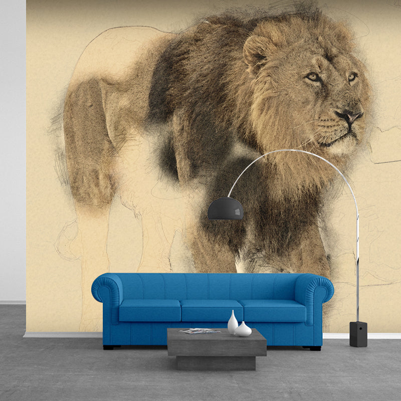 Jungle Animals Mural Wallpaper for Sitting Room Decoration, Made to Measure
