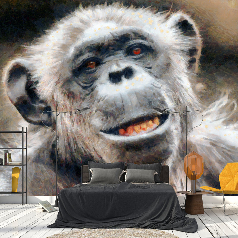 Contemporary Style Animal Illustration Mural Wallpaper for Sitting Room