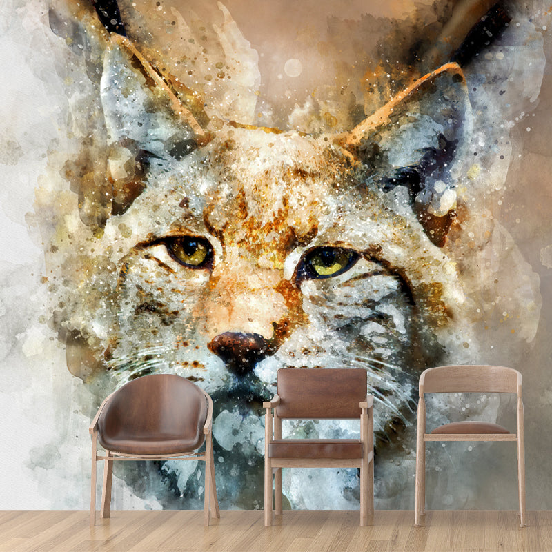 Contemporary Style Animal Illustration Mural Wallpaper for Sitting Room