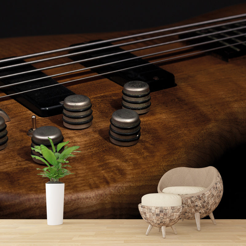 Minimalist Style Guitar Instrument Wall Mural for Playroom, Personalized Size