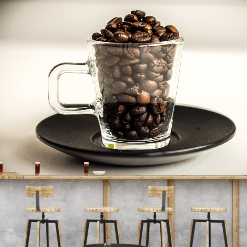 Minimalism Style Coffee Beans Mural for Coffee Shop, Personalized Size