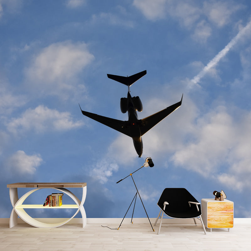 Airplane Transportation Mural Wallpaper for Home Decor, Moisture Resistant