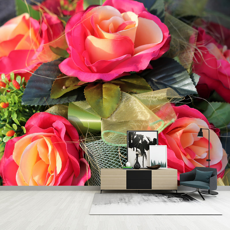 Rose Flower Mural Wallpaper Full Size Minimalist Wall Mural for Gust Room