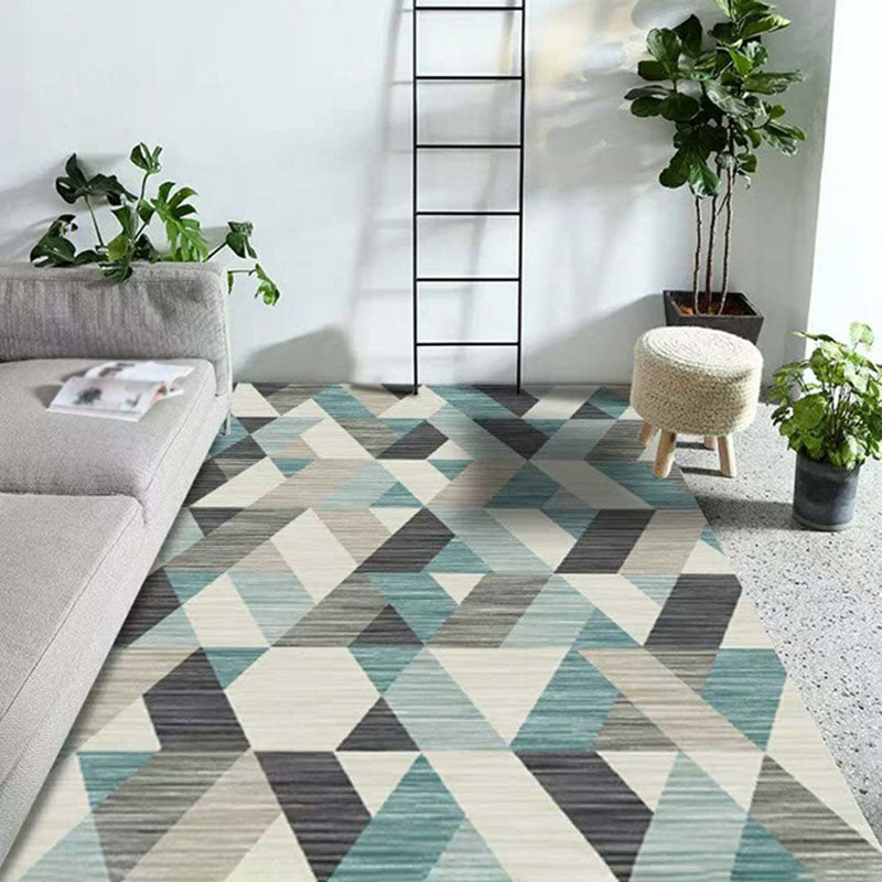 Geometric Indoor Rug Patchwork Modern Area Rug Polyester Living Room Carpet with Non-Slip Backing