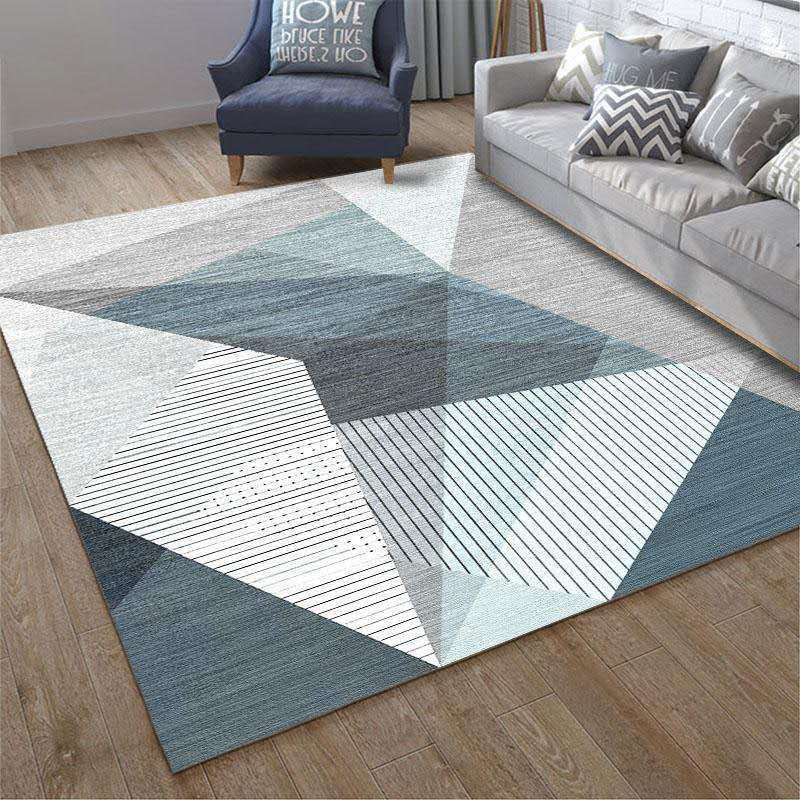 Geometric Indoor Rug Patchwork Modern Area Rug Polyester Living Room Carpet with Non-Slip Backing