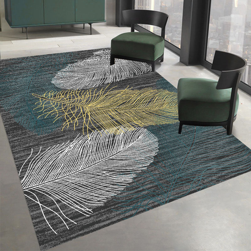 Contemporary Flowing Water Pattern Carpet Polyester Rug Non-Slip Backing Area Carpet for Living Room
