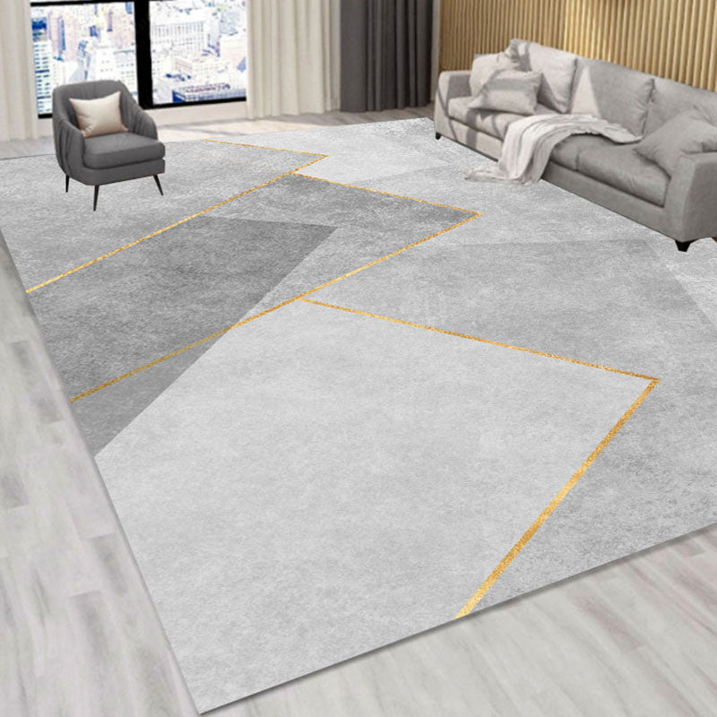 Minimalist Geometry Pattern Rug Polyester Carpet Washable Indoor Carpet for Home Decoration