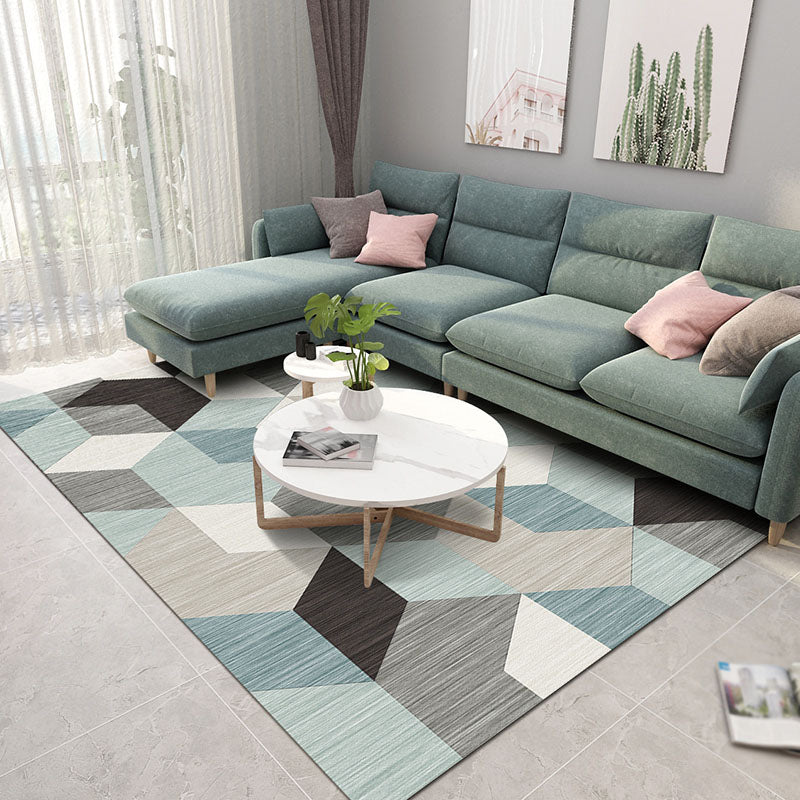 Minimalist Geometry Pattern Rug Polyester Carpet Washable Indoor Carpet for Home Decoration