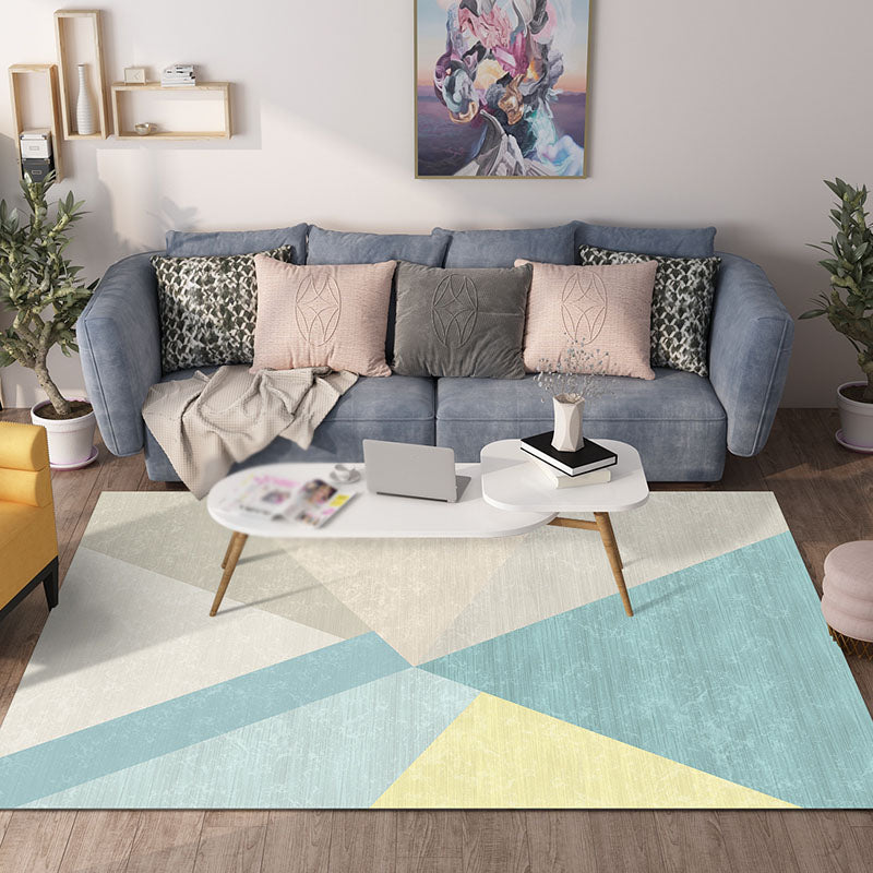 Minimalist Geometry Pattern Rug Polyester Carpet Washable Indoor Carpet for Home Decoration