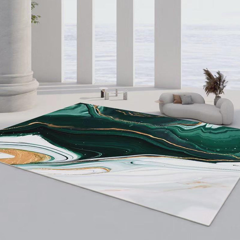 Contemporary Flowing Water Print Carpet Polyester Rug Non-Slip Backing Indoor Carpet for Living Room