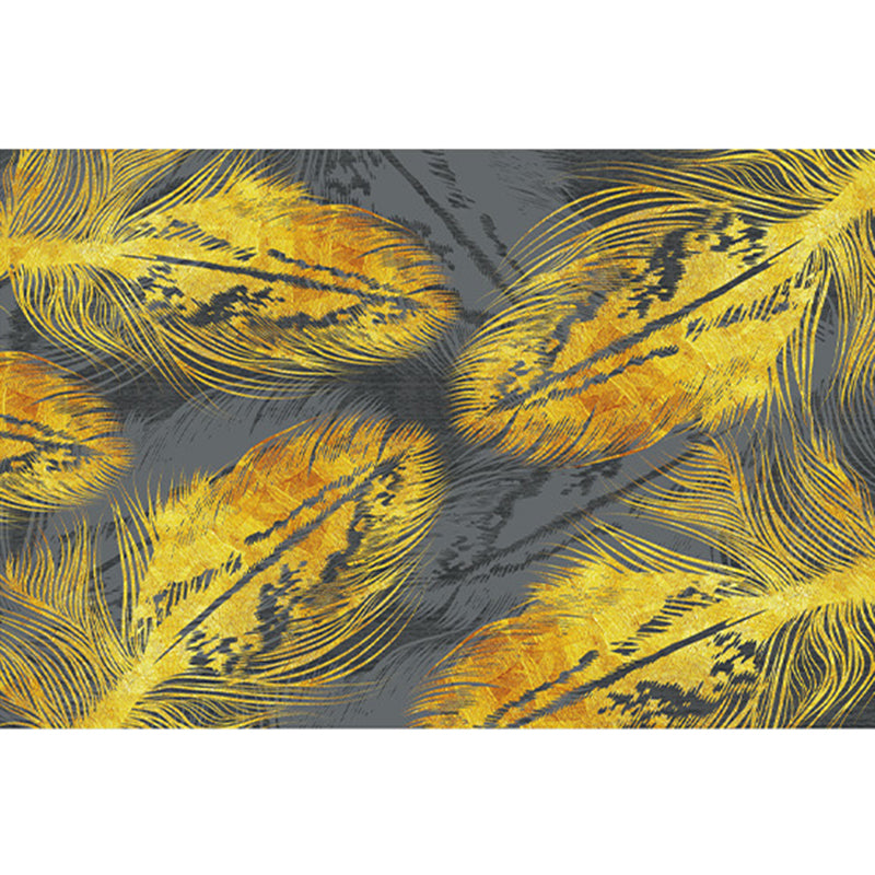 Modern Area Carpet Simple Plant Print Indoor Rug Polyester Stain Resistant Carpet for Home Decor