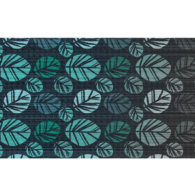 Green Tone Modern Rug Classic Plant Printed Carpet Stain Resistant Area Carpet for Living Room