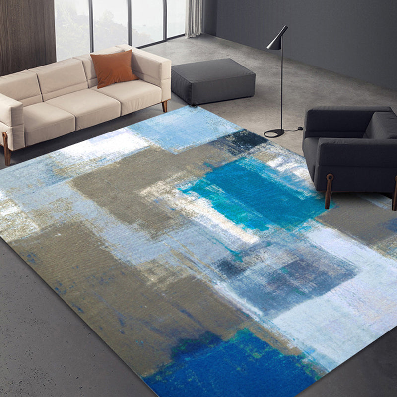 Chic Modern Area Rug Geometric Print Polyester Area Carpet Stain Resistant Rug for Living Room