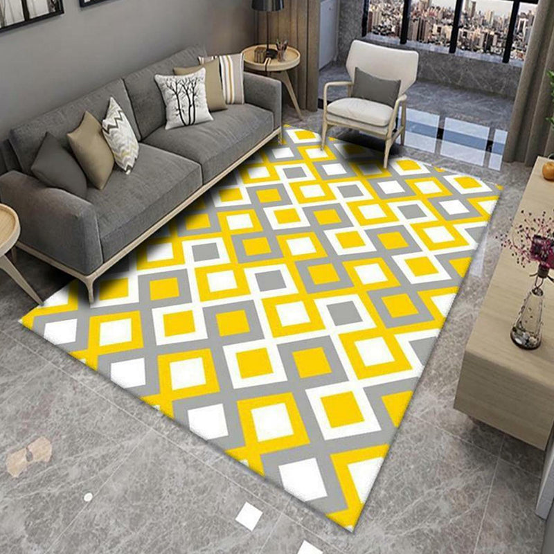 Geometric Area Carpet Modern Indoor Rug Polyester Stain Resistant Area Rug for Living Room