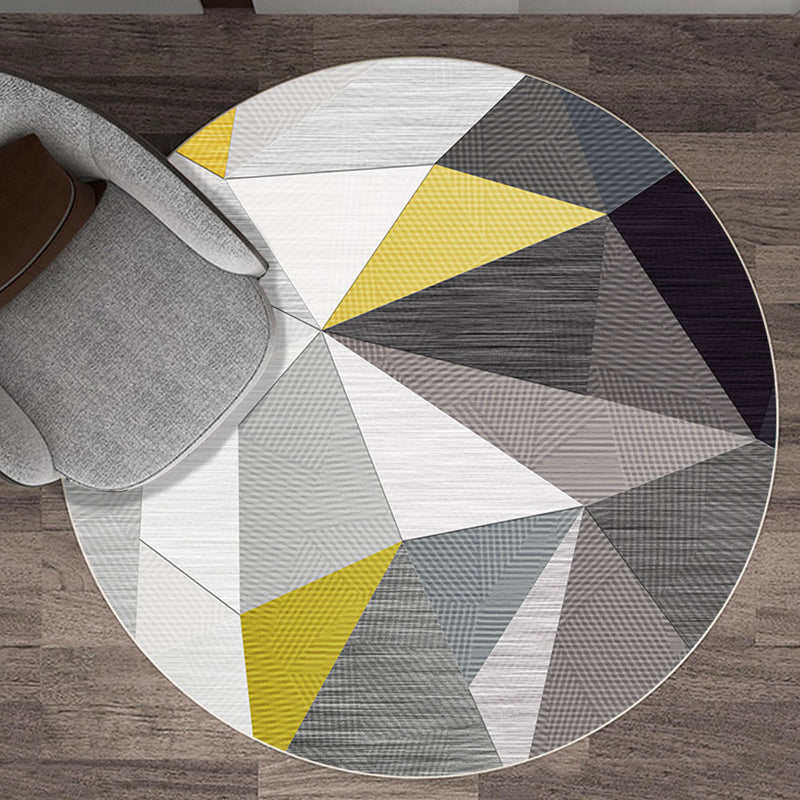 Orange Modern Carpet Polyester Geometric Carpet Washable Carpet for Living Room