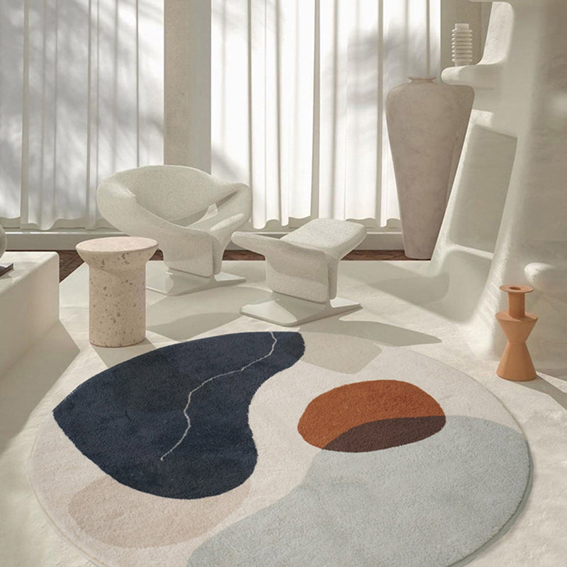 Bold Washable Indoor Carpet Contrast Panel Area Rug Polyster Non-Slip Backing Carpet for Living Room