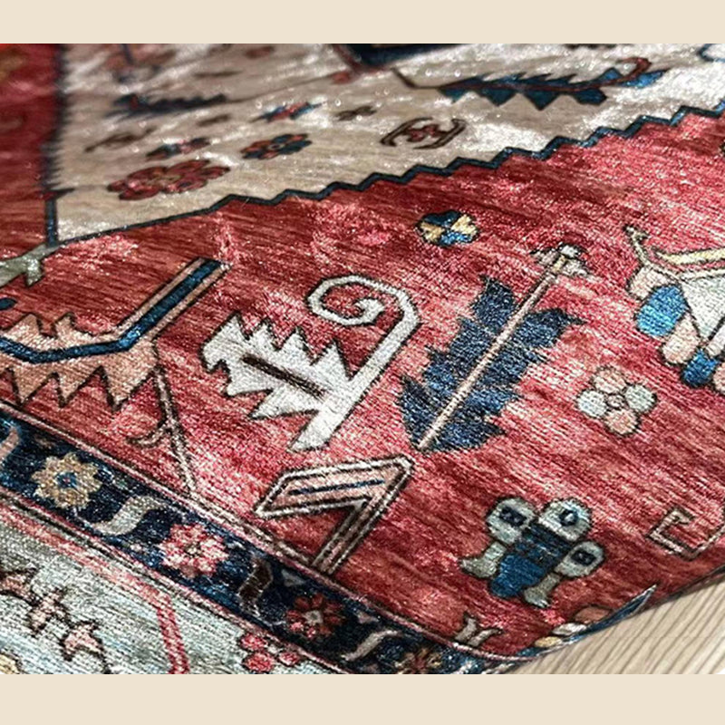 Contemporary Indoor Rug Gorgeous Peacock Pattern Rug Polyster Washable Area Rug for Living Room