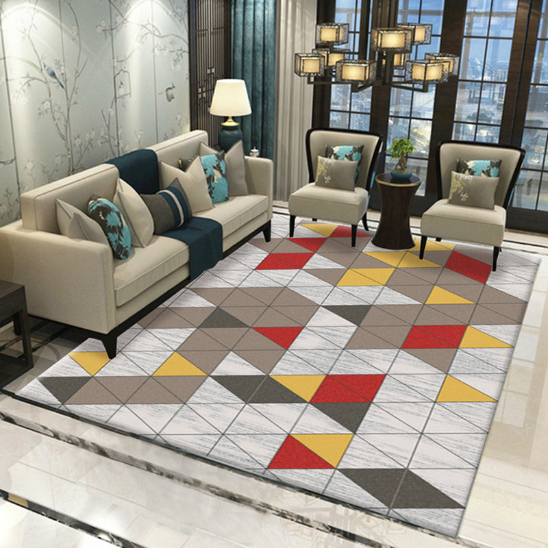 Trendy Home Decoration Carpet Geometric Pattern Area Rug Polyester Stain Resistant Indoor Carpet