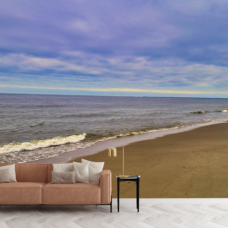 Sandy Beach Scenery Customized Wall Covering for Sleeping Room, Waterproofing