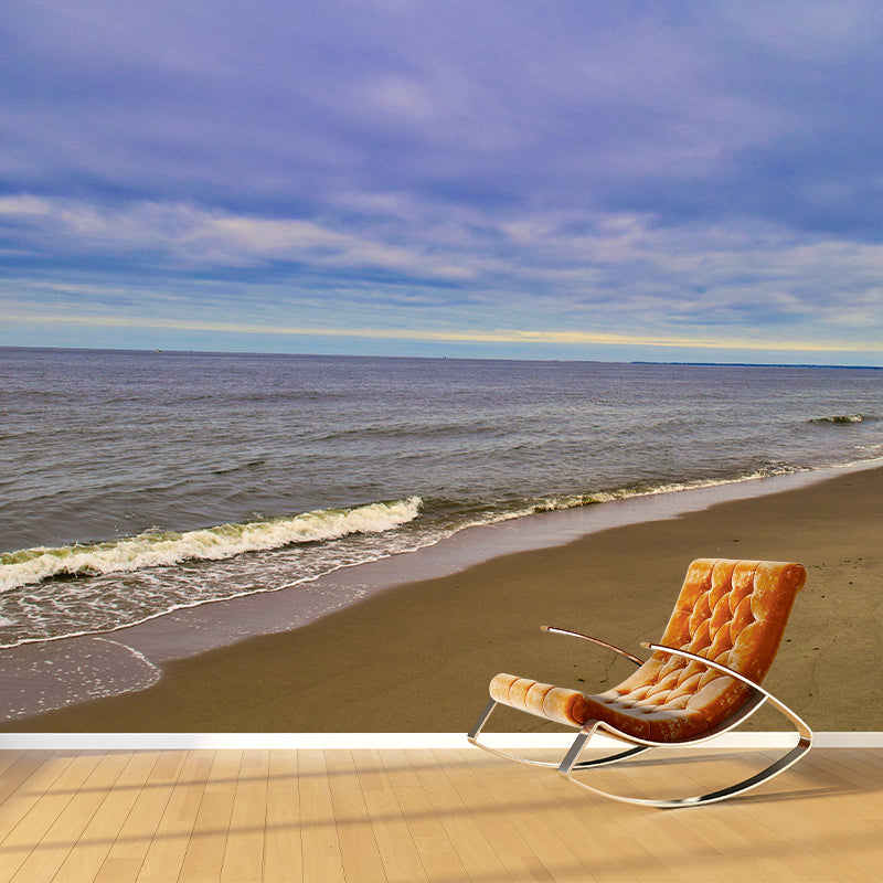 Sandy Beach Scenery Customized Wall Covering for Sleeping Room, Waterproofing
