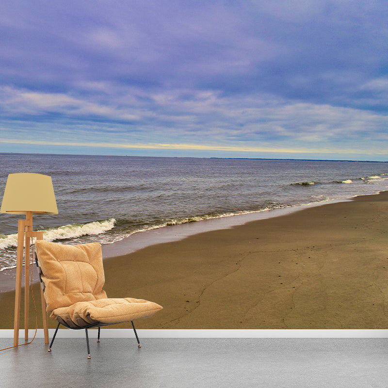 Sandy Beach Scenery Customized Wall Covering for Sleeping Room, Waterproofing