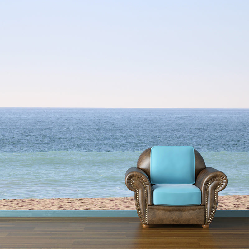 Sandy Beach Scenery Customized Wall Covering for Sleeping Room, Waterproofing
