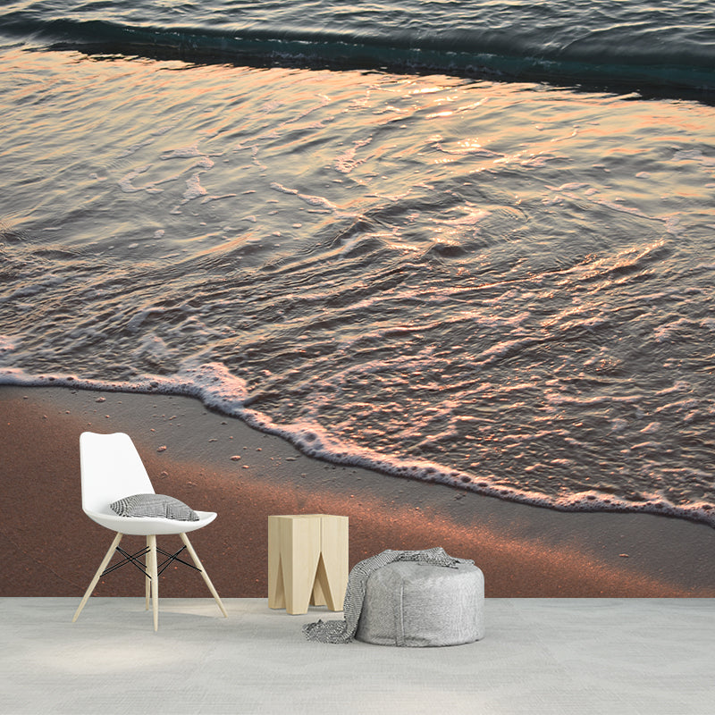 Sandy Beach Scenery Customized Wall Covering for Sleeping Room, Waterproofing