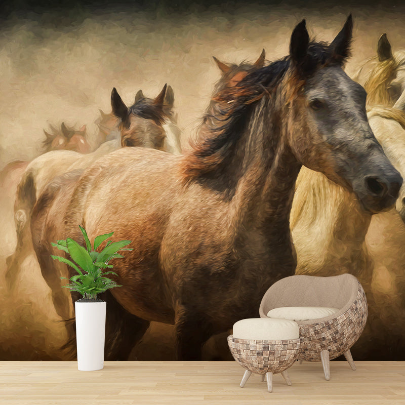 Horse Illustration Wall Mural Home Living Room Bedroom Decals, Water Resistant