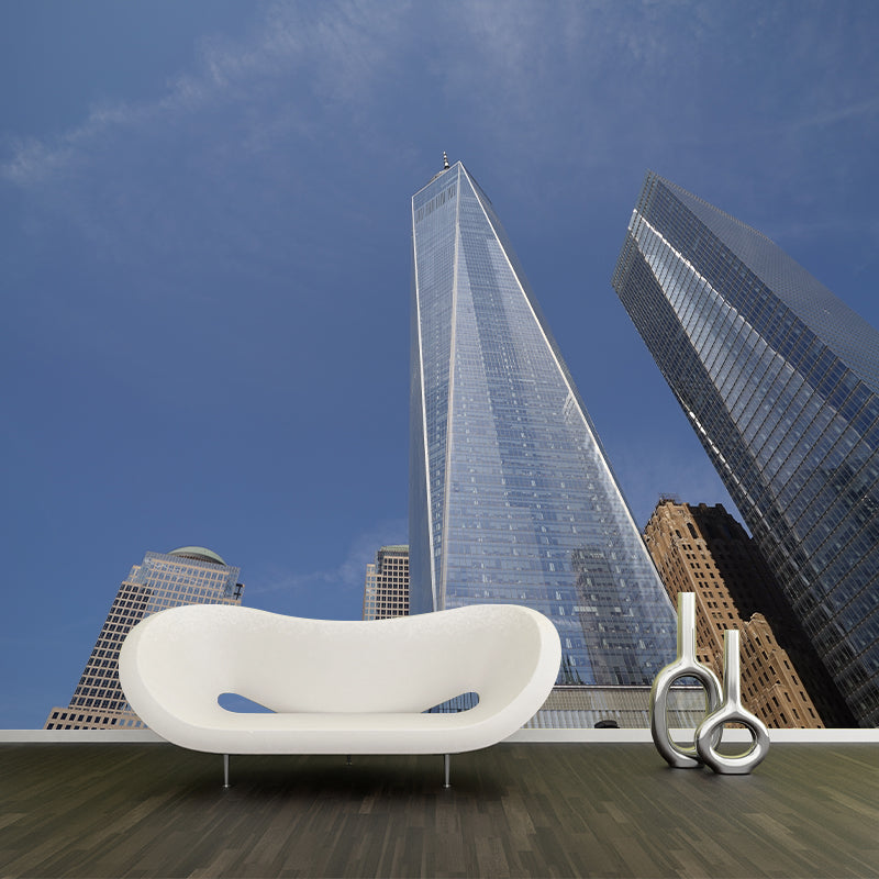 New York City Architecture Murals Contemporary Wall Covering for Sitting Room